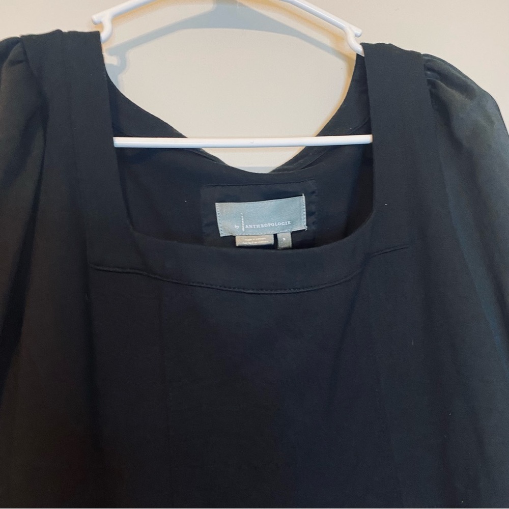 Anthropologie Elegant Black Puff Sleeve Blouse - Picture 6 of 9